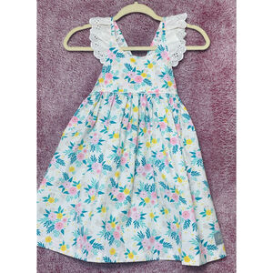 Girls Eleanor Rose Easter Dress Size 7 White Pink Floral